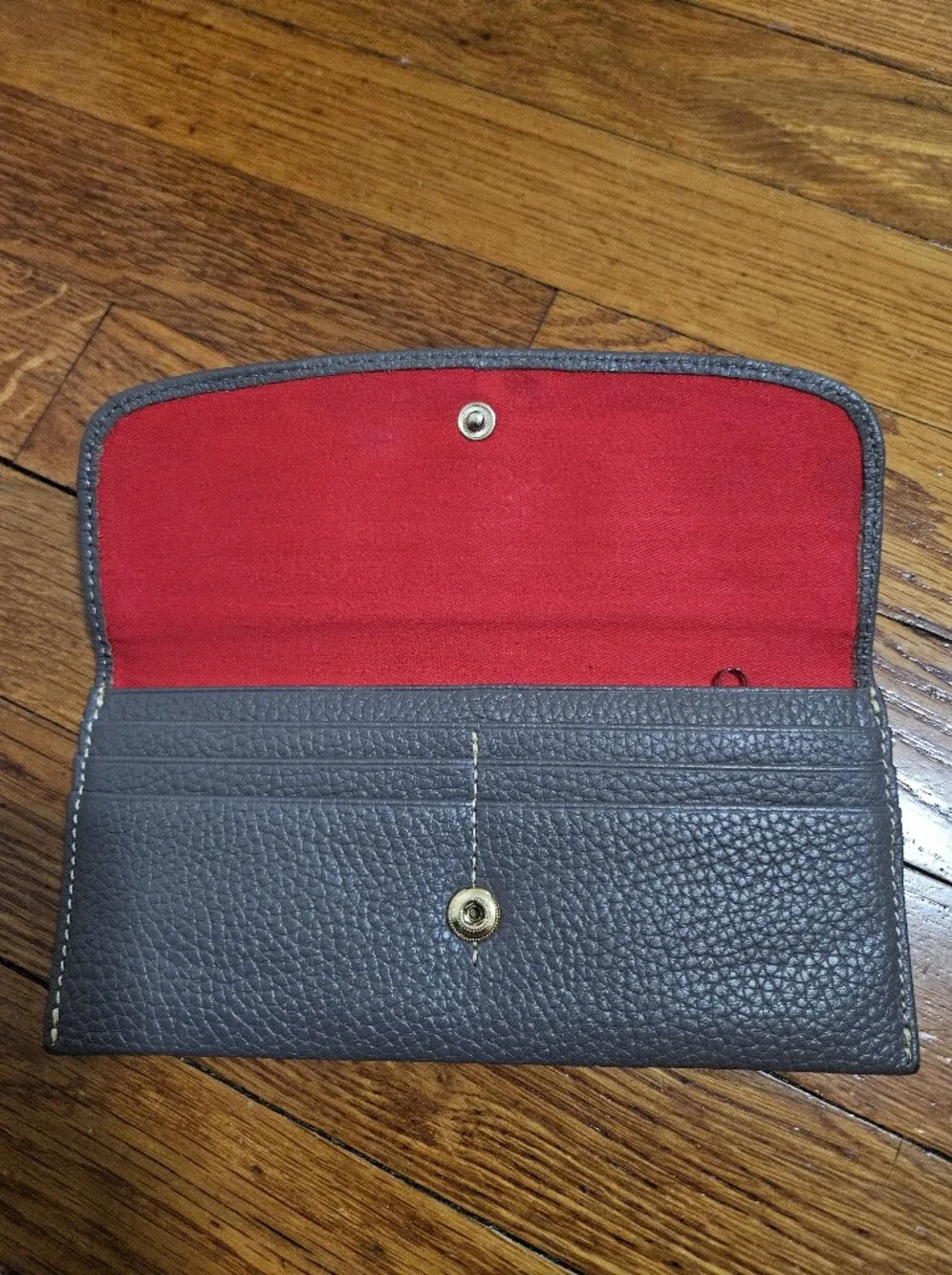 Dooney & Bourke Pebbled Leather Continental Wallet in Gray